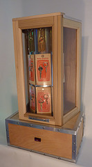 A motorized display cabinet containing
vintage auto key blanks